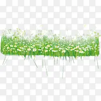 绿色清新花丛装饰图案