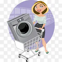 百货超市购物买洗衣机
