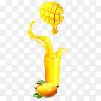 黄色简约装饰芒果汁设计图