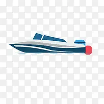灰蓝色水上快艇模型