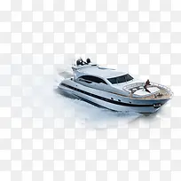 实物海上白色游艇