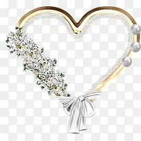 珍珠爱心装饰素材