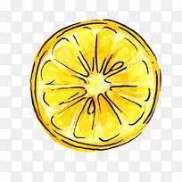 黄色柠檬片矢量图