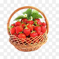 一篮新鲜草莓免抠素材