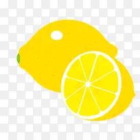 黄色的卡通柠檬水果