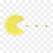 黄色美味的水果柠檬片吃仁卡通