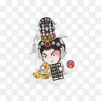 戏曲人物烦恼素材设计