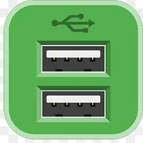 绿色双层卡通矢量USB