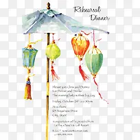 彩绘太阳伞灯笼图案