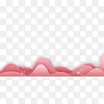 3D立体纸雕分层粉红边框