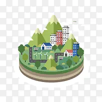 圆形立体城市绿化