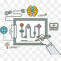 手绘科技线路简图