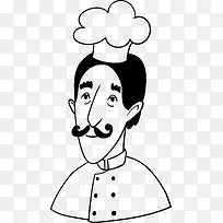 手绘男性厨师头像