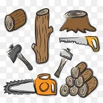 手绘伐木工具