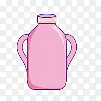 粉色卡通水瓶矢量图