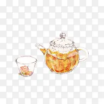 手绘茶壶插画