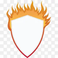 盾牌燃烧火焰标题框