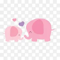 两只粉红色的小象