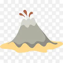 喷发的火山手绘图