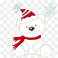 带着圣诞帽的北极熊