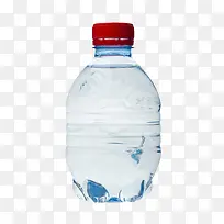 透明解渴带图案红色盖子的塑料瓶