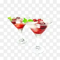 杯子里红樱桃冰沙