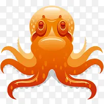 橙色的章鱼动物设计