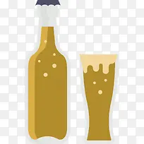 卡通啤酒瓶图标设计