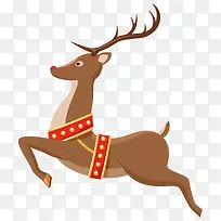 圣诞节卡通奔跑的麋鹿