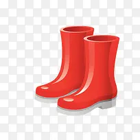 可爱雨鞋红色橡胶雨靴