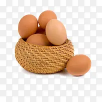 小竹筐里的几个鸡蛋