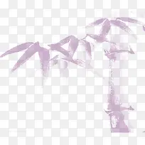 紫色清新竹子装饰图案