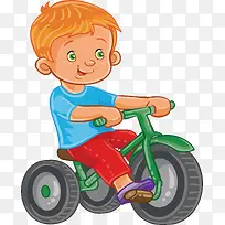 骑脚踏车的男孩