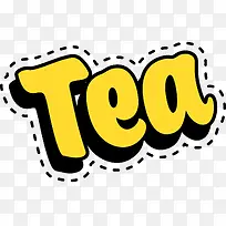 卡通黄色茶英文字母