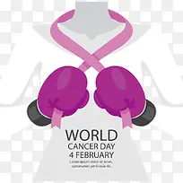 紫色拳套癌症日海报
