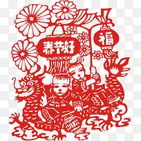 中国风春节剪纸