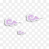 紫色中国风云朵漂浮素材