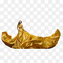 金色豪华裙装美女