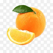 橙色香甜水果带叶子的奉节脐橙实