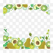 绿色夏季水果边框