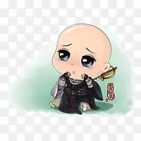 手绘可爱的小和尚