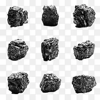 黑色煤球石头