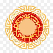 红色创意中国传统圆形图案