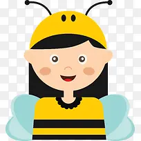 穿着小蜜蜂服装的小女孩