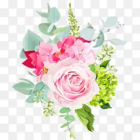 婚礼手捧花手绘插画