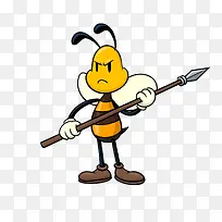 拿着武器的蜜蜂设计