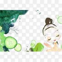 青瓜补水美女图片素材