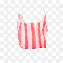 红白色间隔的塑料袋子实物