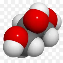 红白色清晰甘油分子形状素材