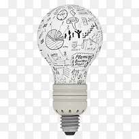 白色创意电器思路图灯泡装饰图案
